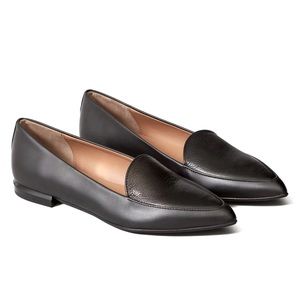 Everlane The Modern Point - Black Size 11 // Pointed Toe Flats Leather LIKE NEW